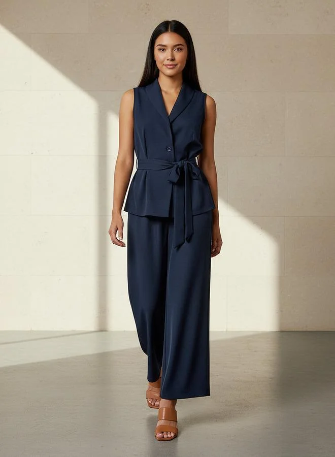 Splash FAV Coord Set with Wrap Top & Wide Leg Bottom